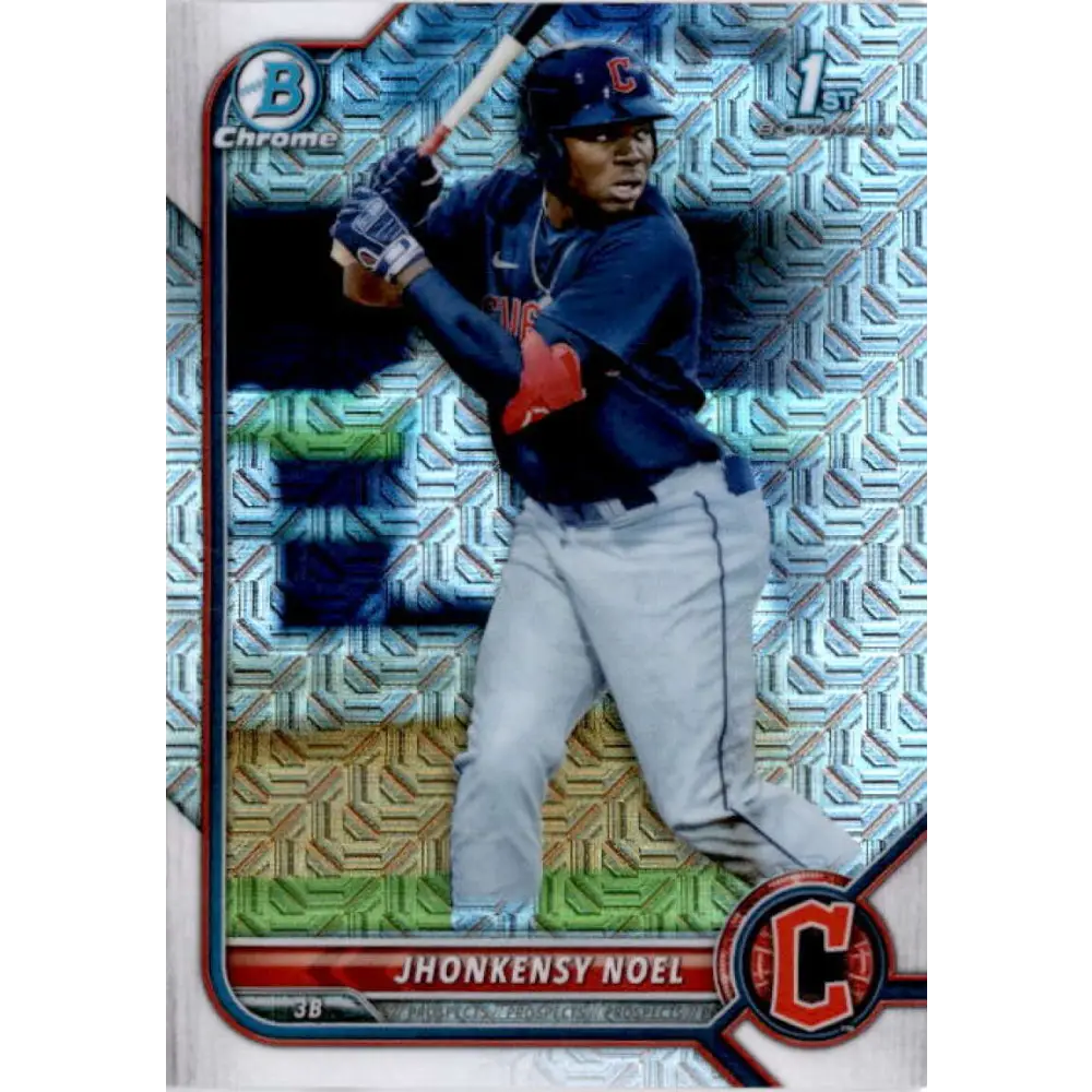 2022 Bowman Chrome Mega Box Mojo Refractor #BCP-2 Jhonkensy Noel NM-MT Cleveland Guardians Baseball Card Image 1
