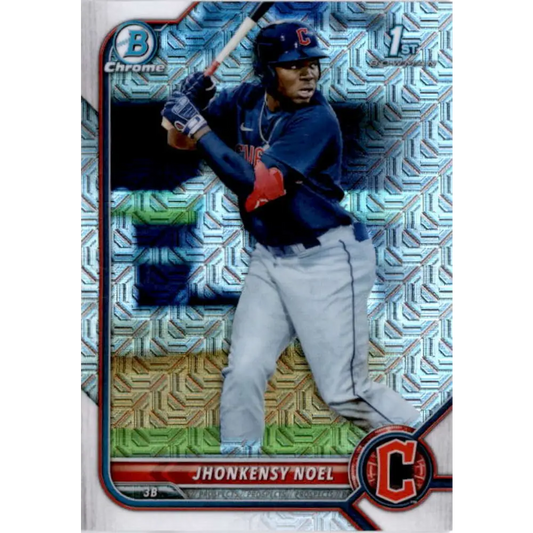 2022 Bowman Chrome Mega Box Mojo Refractor #BCP-2 Jhonkensy Noel NM-MT Cleveland Guardians Baseball Card Image 1