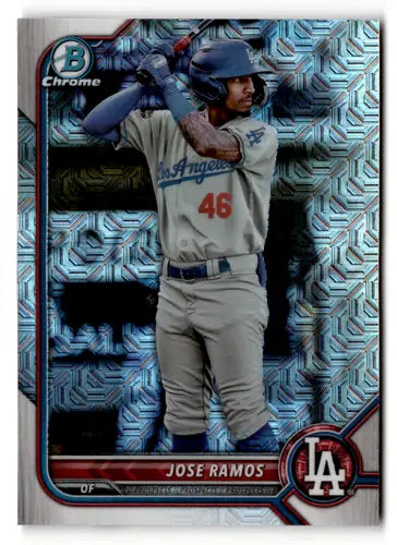 Jose Ramos baseball card from 2022 Bowman Chrome Mega Box Mojo Refractor