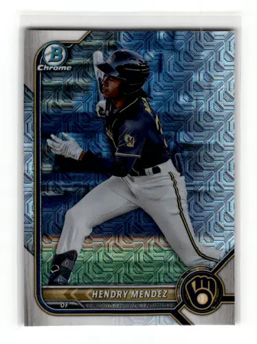 Hendry Mendez baseball card in 2022 Bowman Chrome Mega Box Mojo Refractor