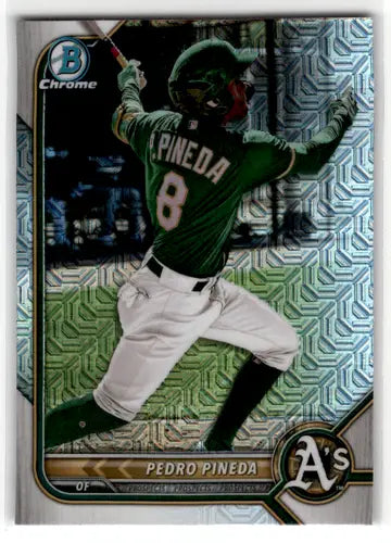 Pedro Pineda baseball card from 2022 Bowman Chrome Mega Box Mojo Refractor