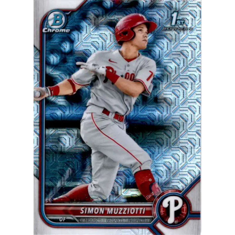 2022 Bowman Chrome Mega Box Mojo Refractor #BCP-40 Simon Muzziotti NM-MT Philadelphia Phillies Baseball Card - Baseball