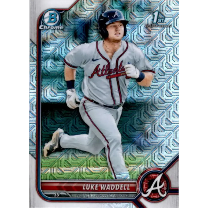 2022 Bowman Chrome Mega Box Mojo Refractor #BCP-48 Luke Waddell NM-MT Atlanta Braves Baseball Card - Baseball Card