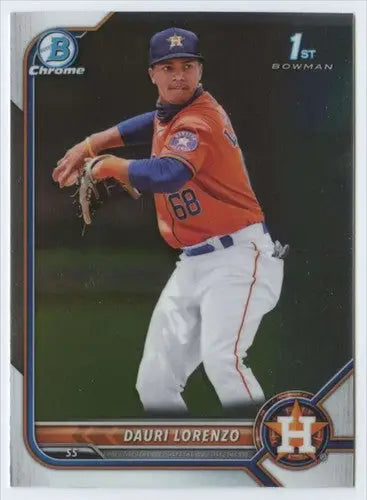 Baseball card of Dauri Lorenzo from Bowman Chrome Prospects 2022 Bowman Chrome ID 42866