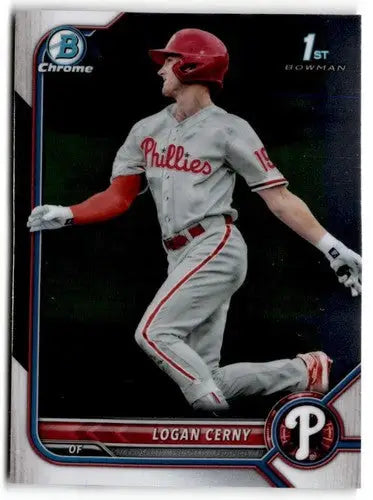 Logan Cerny baseball card from Bowman Chrome Prospects 2022 with original gloss