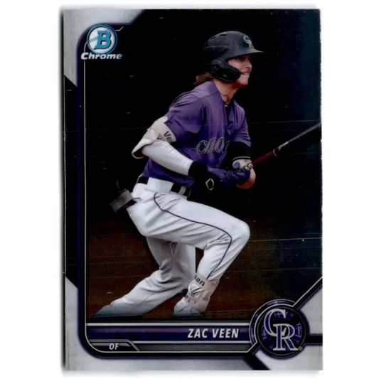 2022 Bowman Chrome Prospects #BCP-165 Zac Veen NM-MT Colorado Rockies Baseball Card - Baseball Card Single