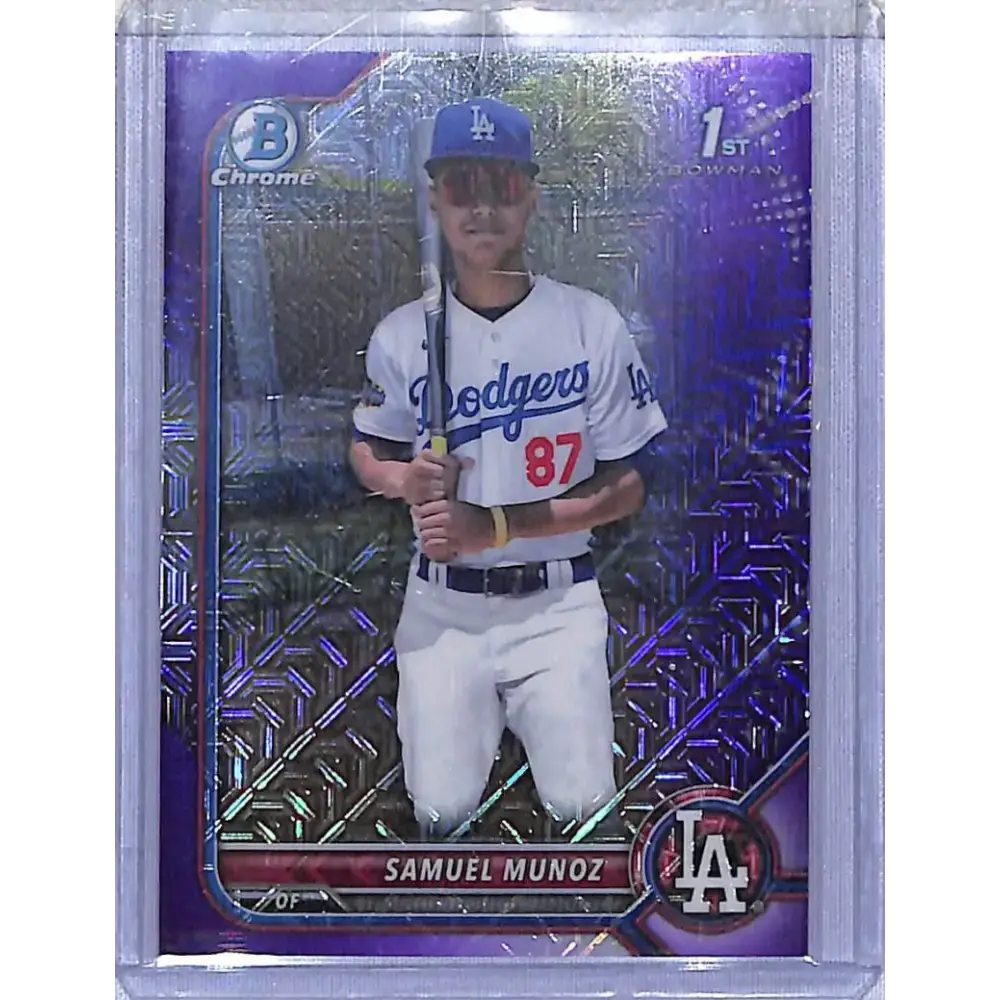 2022 Bowman Chrome Prospects Purple Mojo #BCP-161 Samuel Munoz NM-MT 118/250 Los Angeles Dodgers - Baseball Card Single