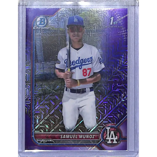 2022 Bowman Chrome Prospects Purple Mojo #BCP-161 Samuel Munoz NM-MT 118/250 Los Angeles Dodgers - Baseball Card Single