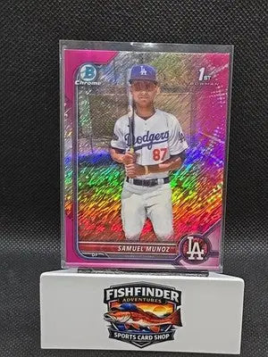 2022 Bowman Chrome - Prospects Samuel Munoz #BCP-161 Fuchsia Shimmer /199 - Baseball Card Single