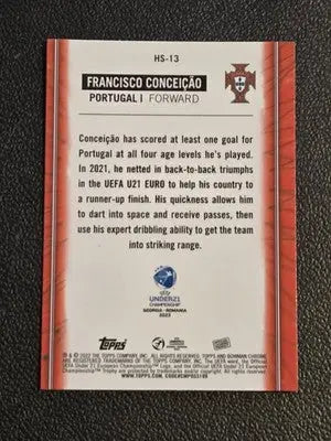 2022 Bowman Chrome Road to UEFA Euros Francisco Conceicao Home Strip Hopefuls - Soccer Card Single