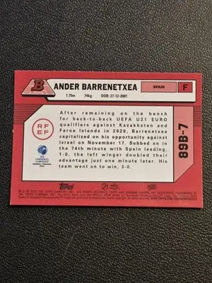 2022 Bowman Chrome Road to UEFA U21 Euros #89B-7 Ander Barrenetxea 1989 Bowman - Soccer Card Single