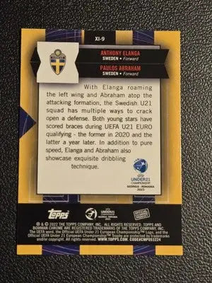 2022 Bowman Chrome Road to UEFA U21 Euros A.Elanga / P.Abraham XInevitables - Soccer Card Single