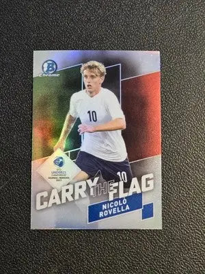 2022 Bowman Chrome Road to UEFA U21 Euros #CF-4 Nicolo Rovella Carrying the Flag - Soccer Card Single