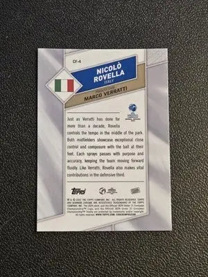 2022 Bowman Chrome Road to UEFA U21 Euros #CF-4 Nicolo Rovella Carrying the Flag - Soccer Card Single
