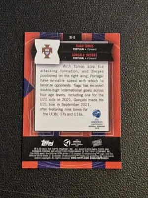 2022 Bowman Chrome Road to UEFA U21 Euros T.Tomas G.Borges XInevitables - Soccer Card Single
