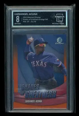 2022 Bowman Chrome Shades Orange Refractor Luisangel Acuña #SG-20 23/25 AC 8 - Baseball Card Single