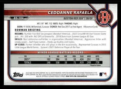2022 Bowman Draft 1st Edition #BD-104 Ceddanne Rafaela - Baseball Card Single
