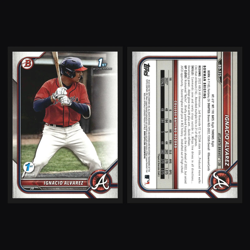 2022 Bowman Draft 1st Edition #BD-125 Ignacio Alvarez Atlanta Braves
