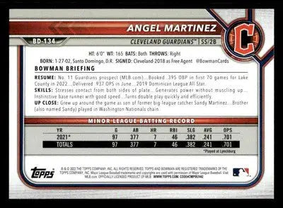 2022 Bowman Draft 1st Edition #BD-134 Angel Martinez - Baseball Card Single