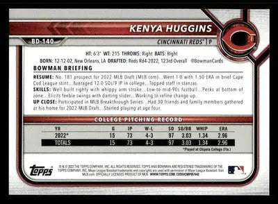 2022 Bowman Draft 1st Edition #BD-140 Kenya Huggins - Baseball Card Single