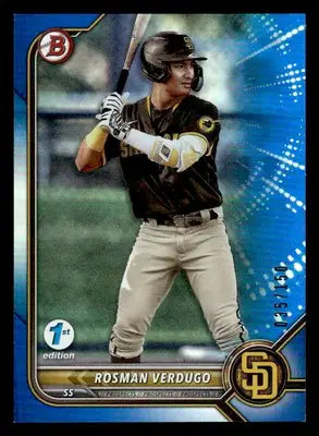 2022 Bowman Draft 1st Edition #BD-161 Rosman Verdugo Blue Foil 035/150 - Baseball Card Single