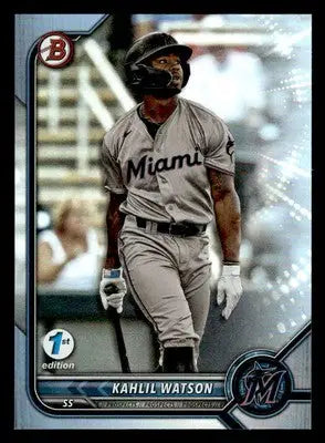 2022 Bowman Draft 1st Edition #BD-35 Kahlil Watson Sky Blue - Baseball Card Single