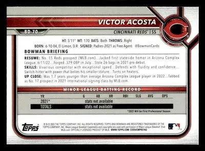2022 Bowman Draft 1st Edition #BD-70 Victor Acosta - Baseball Card Single