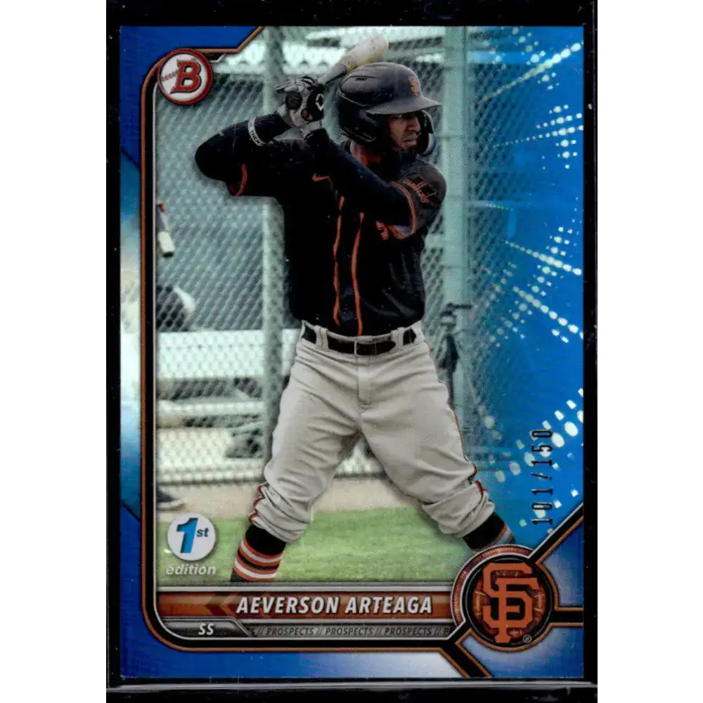 2022 Bowman Draft 1st Edition Blue #BD-198 Aeverson Arteaga NM-MT 101/150 San Francisco Giants Baseball Card - Baseball