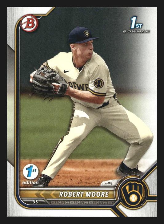 2022 Bowman Draft 1st Edition Robert Moore #BD-131 Brewers 1st Bowman - Baseball Card Single