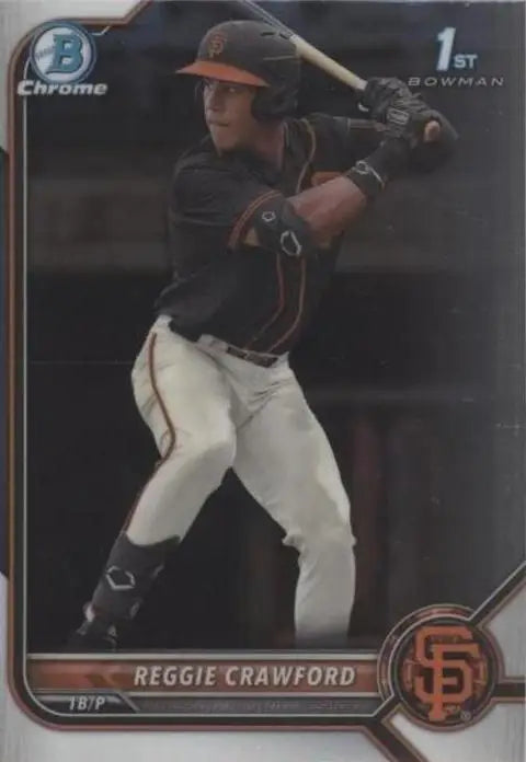 Reggie Crawford Bowman Draft Chrome baseball card from 2022 Bowman Draft series