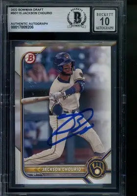 2022 Bowman Draft Jackson Chourio #BD115 Baseball BGS Authentic