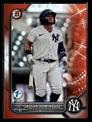 2022 Bowman Draft Jasson Dominguez #BD-75 Orange SN #/25 New York Yankees