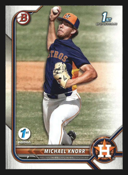 2022 Bowman Draft Michael Knorr #BD-120 1st Bowman Astros - Baseball Card Single