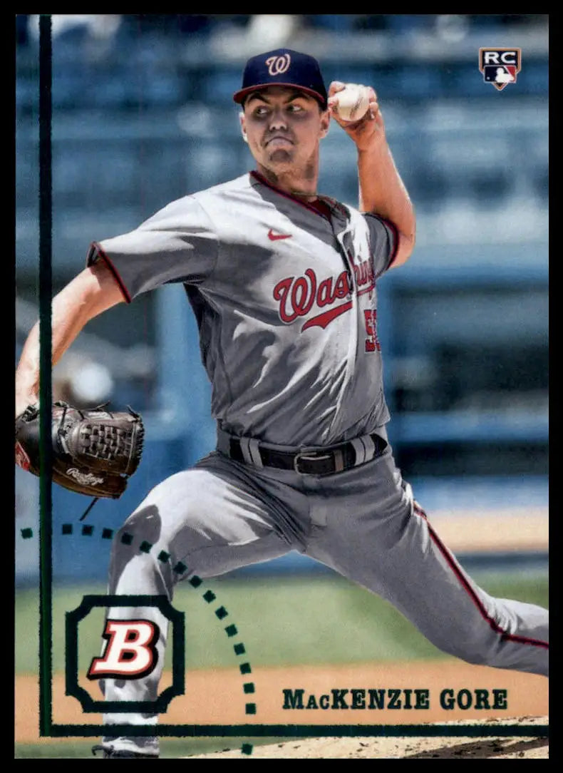 2022 Bowman Heritage MacKenzie Gore RC 9 Washington Nationals NM - Baseball Card Single