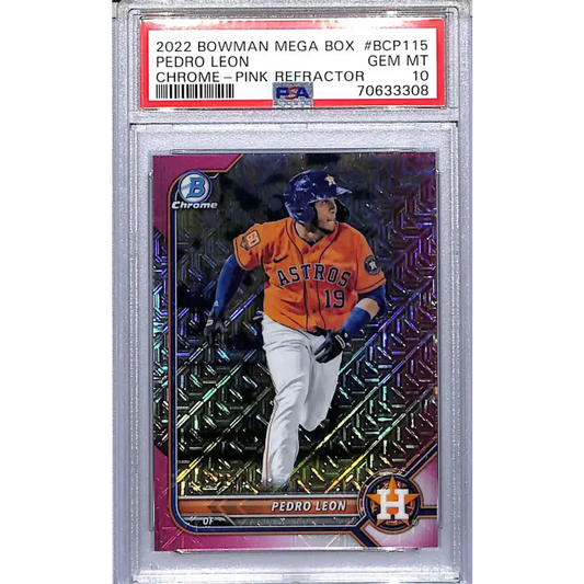 2022 Bowman Mega Box Pink #BCP-115 Pedro Leon PSA 10 GEM MINT Houston Astros - Baseball Card Single