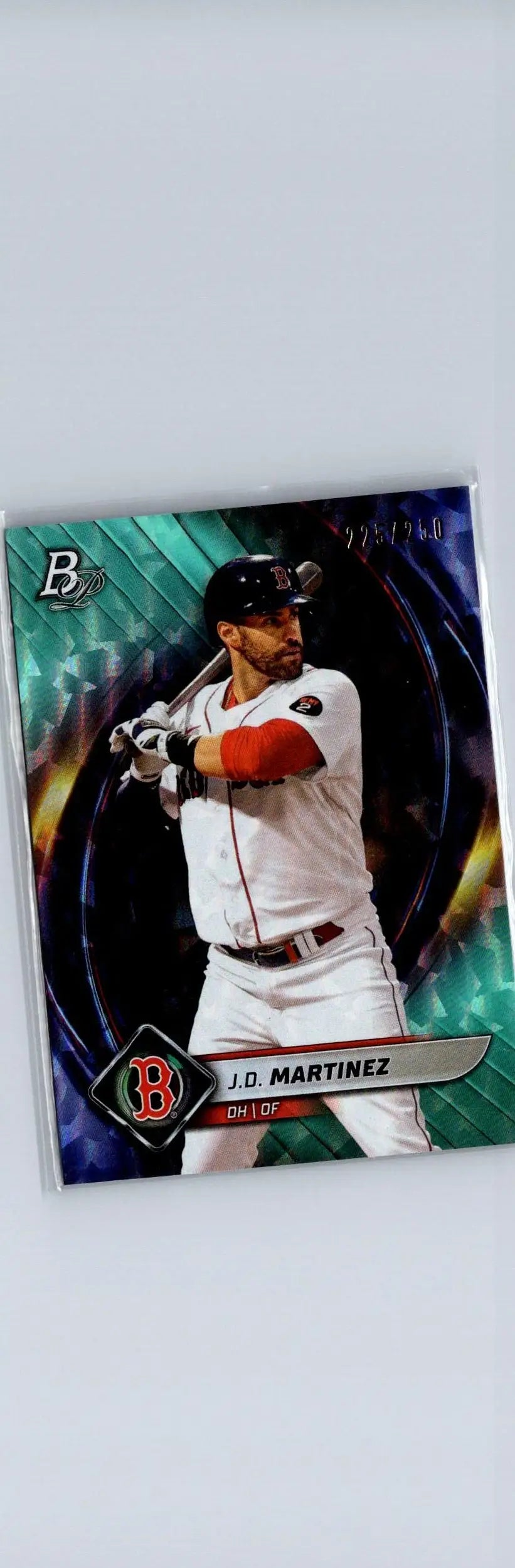 J.D. Martinez baseball card from Bowman Platinum Martinez Ice Foilboard series