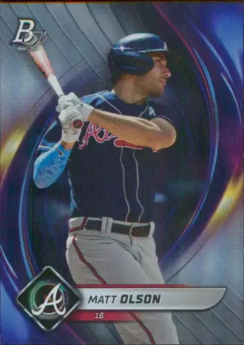 Original gloss Bowman Platinum Matt Olson baseball card for 2022 NM Near Mint Braves