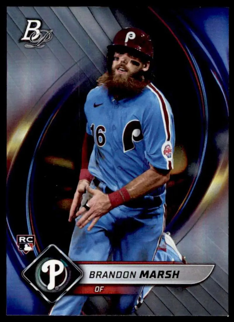 Brandon Marsh baseball card from Bowman Platinum 2022 with original gloss NM Near Mint RC