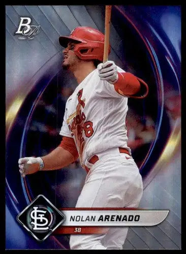 2022 Bowman Platinum Nolan Arenado baseball card with original gloss from the Cardinals