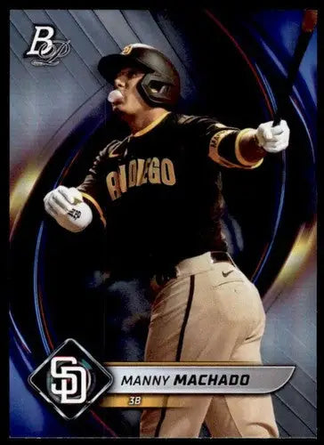 2022 Bowman Platinum Manny Machado baseball card with original gloss in Padres team design