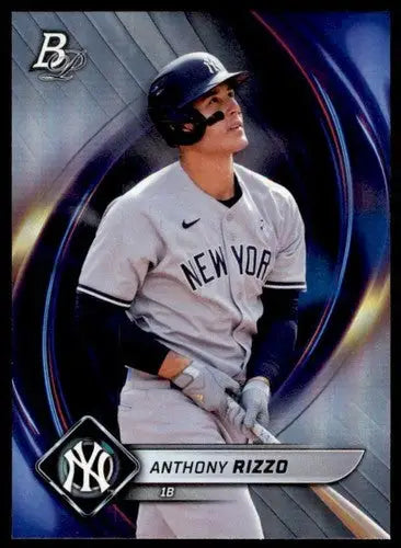 2022 Bowman Platinum Anthony Rizzo baseball card with original gloss featuring Yankees