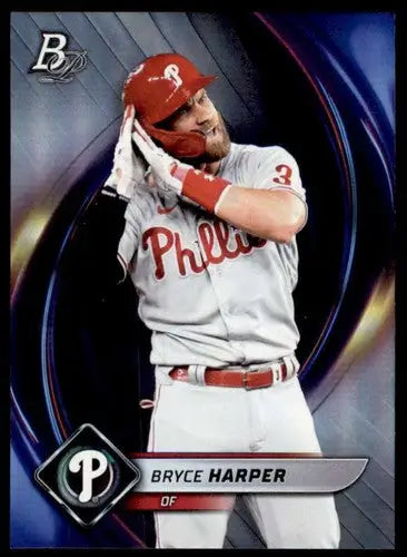 Original gloss Bowman Platinum Bryce Harper baseball card 2022 Near Mint Phillies ID:66902