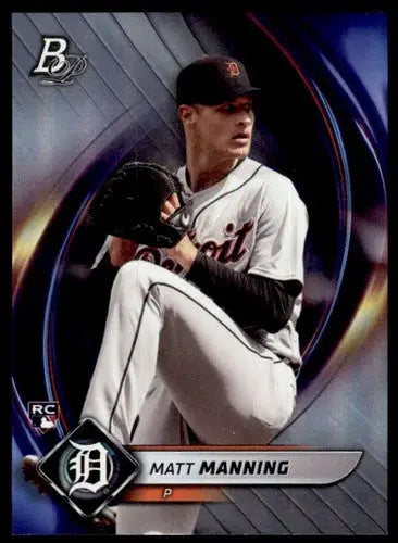 2018 Bowman Chrome Matt Manning baseball card with original gloss from Bowman Platinum series