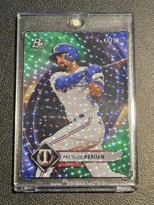 2022 Bowman Platinum #64 Marcus Semien Green Icy Foil #/99 - Baseball Card Single