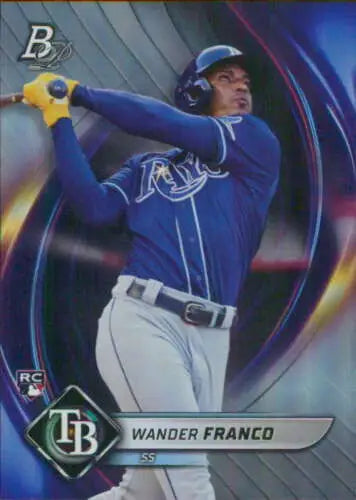 Original gloss Bowman Platinum Wander Franco baseball card from 2022 Bowman Platinum series