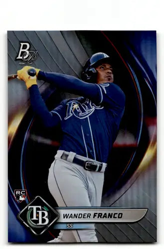 Original gloss Bowman Platinum Wander Franco baseball card from 2022 Rookie Rays collection