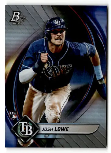 Josh Lowe Bowman Platinum rookie baseball card with original gloss and Rays ID 49957