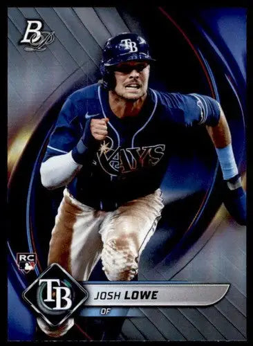 Original gloss Bowman Platinum baseball card of Josh Lowe Tampa Bay Rays rookie
