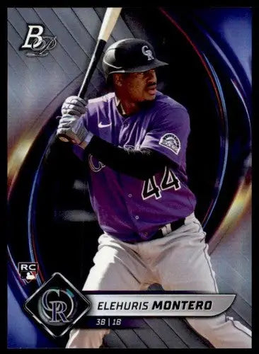 Original gloss Baseball card featuring Elehuris Montero from Bowman Platinum 2022