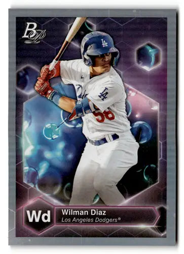 Wilman Diaz baseball card from 2022 Bowman Platinum Precious Elements series